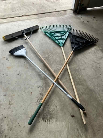 Photo of free Rakes, brooms, buckets, dispenser (Winnetka) #1
