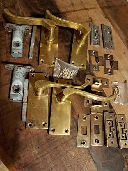 Photo of free Brass door handles + hinges (Saltdean BN2) #1