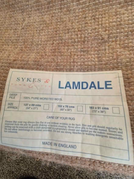 Photo of free Pure wool rug (Penrith CA11) #2