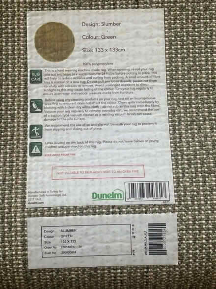 Photo of free Circular Green Rug (Comberton DY10) #2