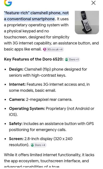 Photo of free Doro easy-use phone 3G (Seafield EH7) #3