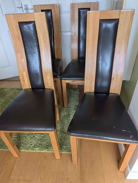 Photo of free 6 Highback oak dining chairs (Broomfield CM1) #1
