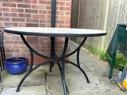Photo of free Metal mosaic garden table + chairs (Whitchurch, Bristol) #2