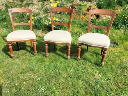 Photo of free 3 upholstered chairs (Hutton, CA11) #1