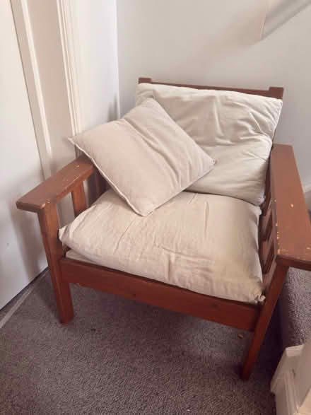 Photo of free Sturdy wooden armchair (SE15) #1