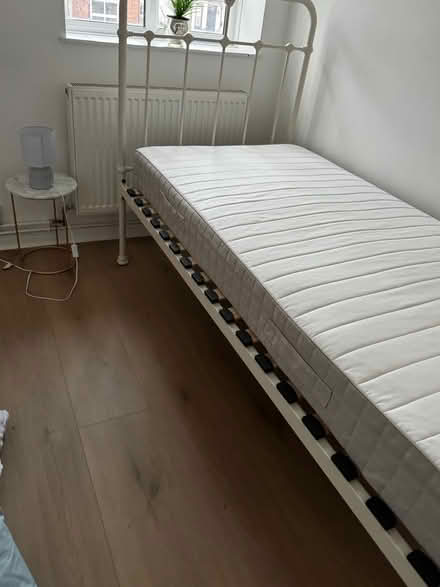Photo of free Ikea Metal bed - Single with matres (New Barnet) #1