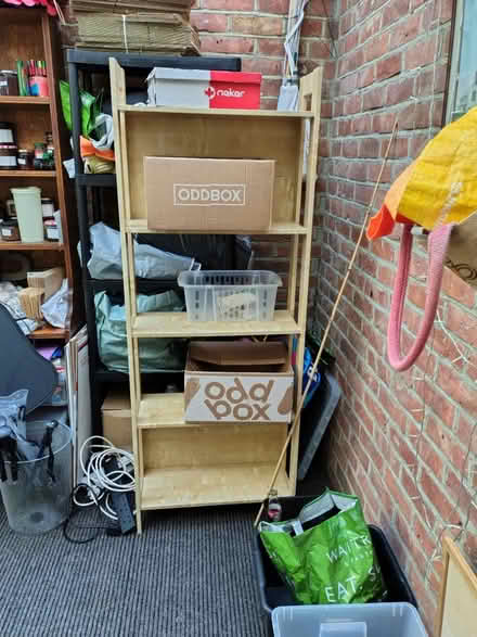 Photo of free Tall wood shelves (Halstead) #2