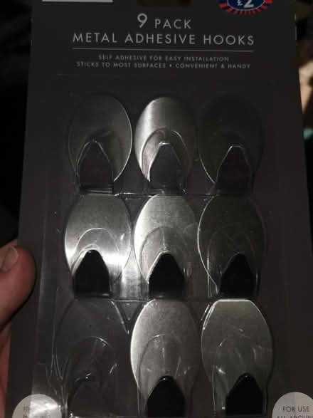 Photo of free Metal adhesive hooks (LE9 (Earl Shilton)) #1
