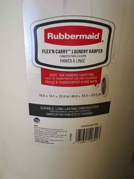 Photo of free Rubbermaid laundry basket (N. Stamford) #2