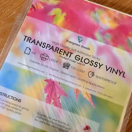 Photo of free Transparent Glossy Vinyl For Printing on a Laser Printer (Chipping Norton OX7) #1