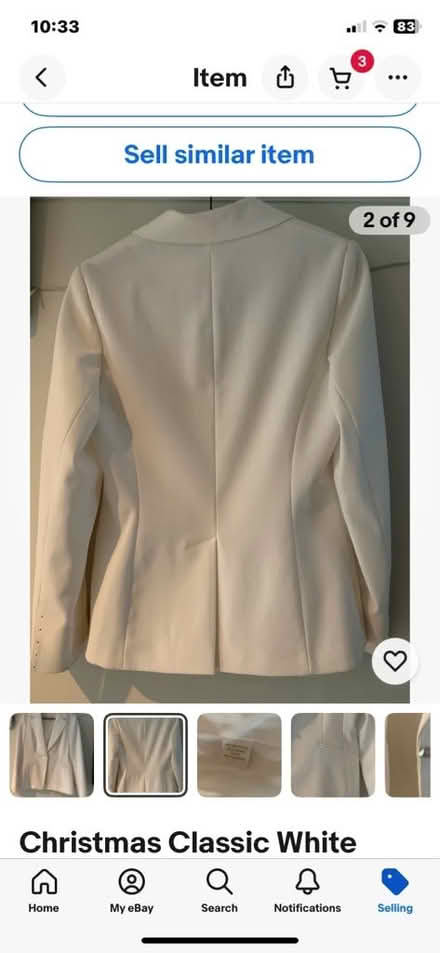 Photo of free White smart suit jacket with diamanté embellishments Size M (Northfield B31) #2