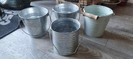 Photo of free 4 x metal plant pots (Penrith CA11) #1