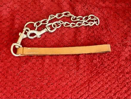 Photo of free Dog lead (chain) with leather handle (Ifton Heath SY11) #1