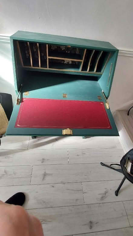 Photo of free Writing desk teal gold (New Brighton CH45) #2