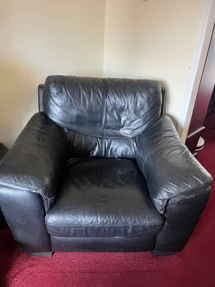 Photo of free Leather sofa and chair (Mottingham SE9) #2