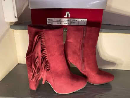 Photo of free Red fringed ankle boots (Dublin 14) #1