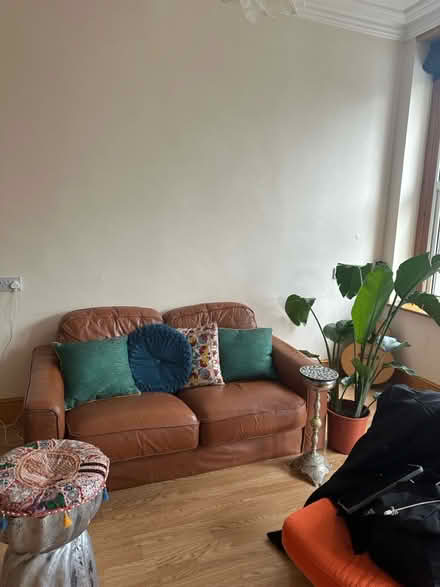 Photo of free Brown leather sofa (BS3) #3