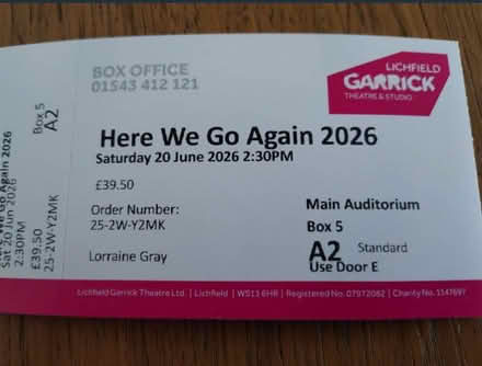 Photo of free Tickets (Burton upon Trent) #1