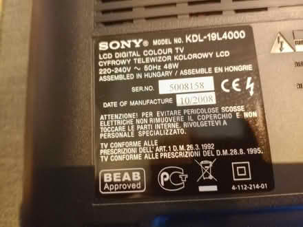 Photo of free Sony 19" TV (Trowse NR14) #2
