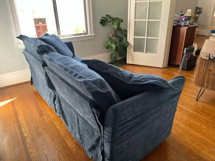Photo of free Blue Love Seat in North Oakland (Near MacArthur BART) #1