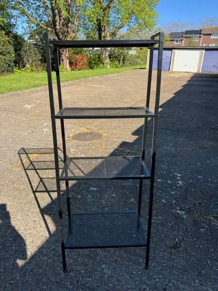 Photo of free Black metal shelves (BR3) #1
