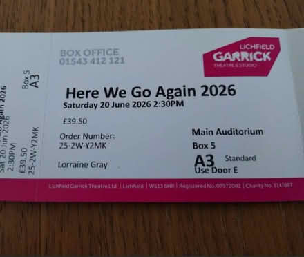 Photo of free Tickets (Burton upon Trent) #2