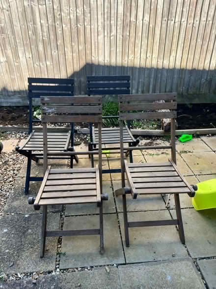 Photo of free 4 wooden garden chairs (St Albans AL4) #1