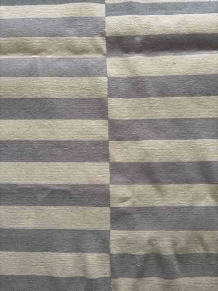 Photo of free Grey & stone colour stripey rug/matt with yellow detail (Chichester PO19) #3