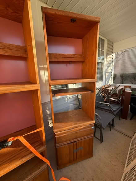 Photo of free Tall wood cabinets (2) (South Elgin) #3