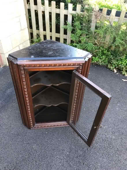 Photo of free Glass-fronted corner wall cabinet (Oxenton GL52) #2