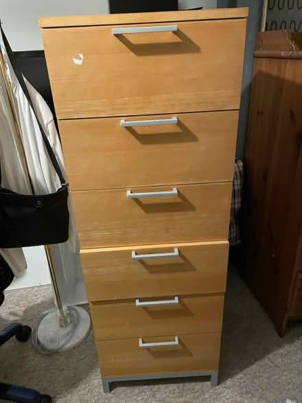 Photo of free Wooden chest of drawers/‘tallboy’ (SW14) #1