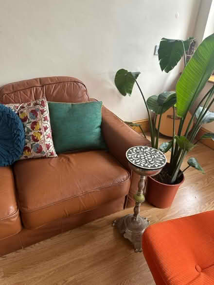 Photo of free Brown leather sofa (BS3) #2