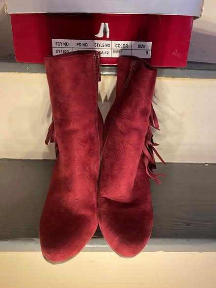Photo of free Red fringed ankle boots (Dublin 14) #3