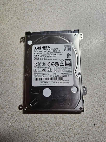 Photo of free Toshiba 1TB hard drive (Worcester WR2) #1