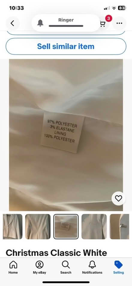 Photo of free White smart suit jacket with diamanté embellishments Size M (Northfield B31) #3