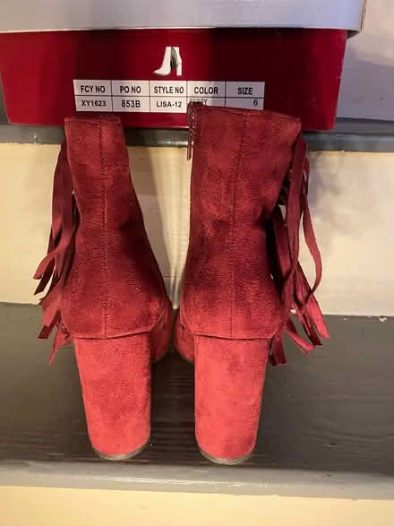 Photo of free Red fringed ankle boots (Dublin 14) #4