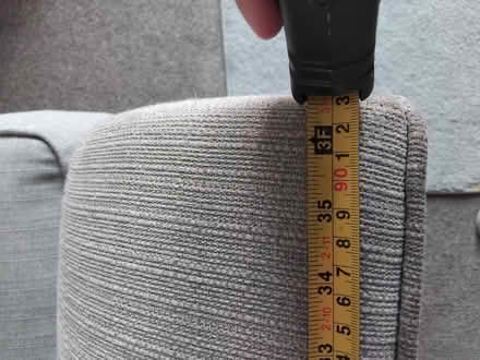 Photo of free 2 seater grey sofa with patterned cushion (Penrith CA11) #3