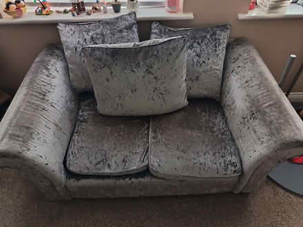 Photo of free Grey velvet sofa (Poole BH15) #1