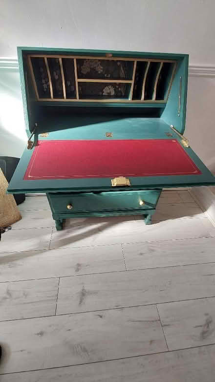Photo of free Writing desk teal gold (New Brighton CH45) #1