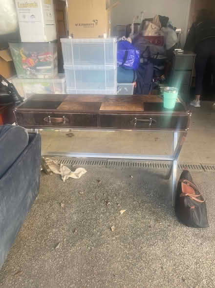 Photo of free Side table with animal skin top (KT12 4LL) #1