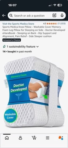 Photo of free Knee pillow for side sleeping. (Hove Station area BN3) #1