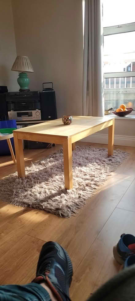 Photo of free Pine coffee table in need of stain (Smithfield) #1