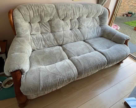 Photo of free Sofa - pink and grey pastel colors (L26) #1