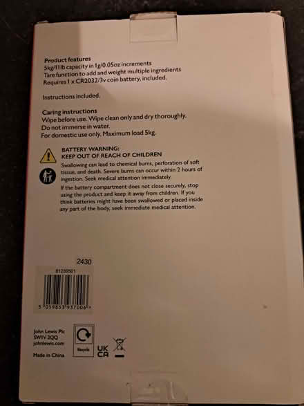 Photo of free Kitchen Scales (Battle RG30) #2