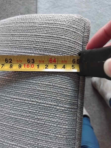 Photo of free 2 seater grey sofa with patterned cushion (Penrith CA11) #4