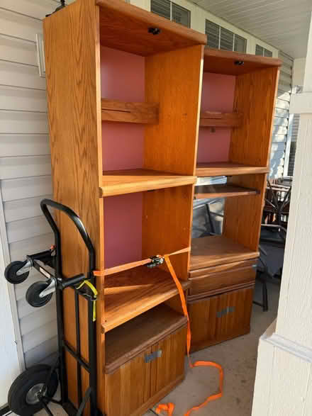 Photo of free Tall wood cabinets (2) (South Elgin) #1