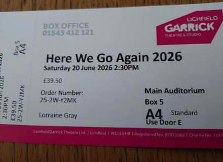 Photo of free Tickets (Burton upon Trent) #3