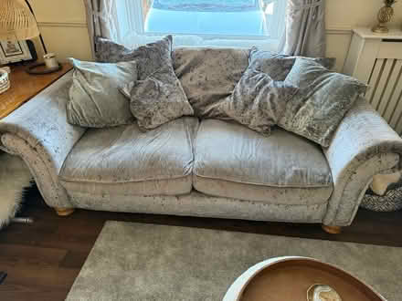 Photo of free Grey chenille sofa set (Carshalton SM5) #3