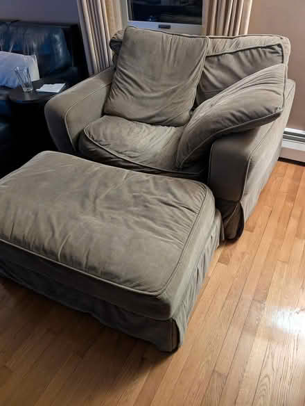 Photo of free Olive Chair and Half with Ottoman (North Andover) #3