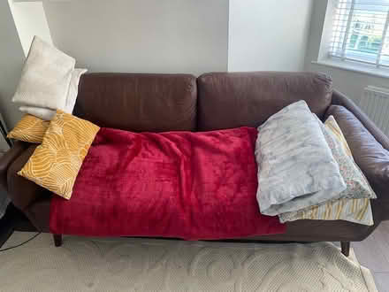 Photo of free Sofa, long lamp, shelf, wall decor (Dalmney Avenue N7) #1